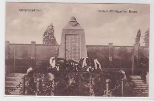 95814 Ak Deutzen-Röthigen bei Borna Kriegerdenkmal