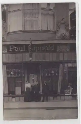 70566 Foto Ak Leipzig Geschäft von Paul Lippold Richerd Wagner Straße 1910