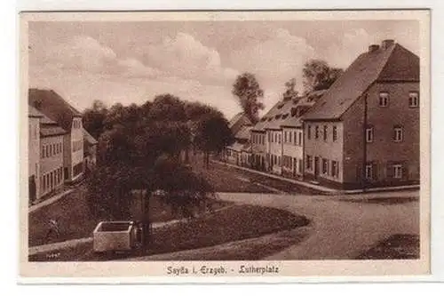 61318 Ak Sayda im Erzgebirge Lutherplatz 1929