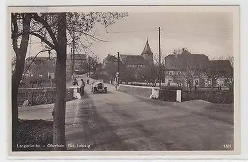 62355 Ak Langenleuba Niederhain Bez. Leipzig Straßenansicht mit Auto 1935