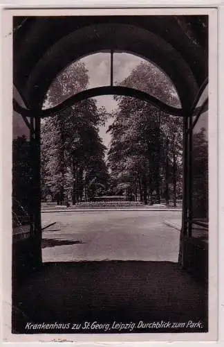 68217 Leipzig Krankenhaus zu St. Georg Durchblick zum Park 1941