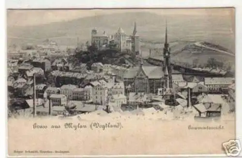 04884 Ak Gruß aus Mylau Gesamtansicht um 1910