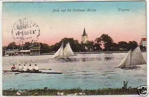 21732 Ak Treptow Blick auf die Stralauer Kirche 1908