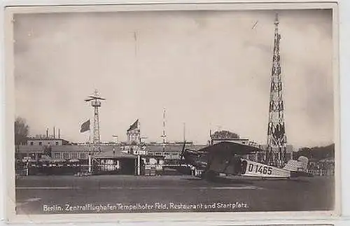 63766 Ak Berlin Zentralflughafen Tempelhofer Feld Restaurant und Startplatz 1930