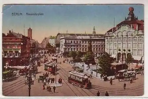 38665 Ak Berlin Alexanderplatz mit Verkehr 1921