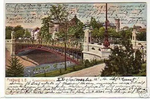 10904 Ak Freiburg im Breisgau Friedrichsbrücke 1903