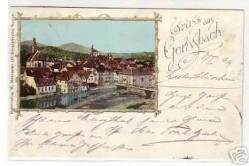 08138 Ak Gruß aus Gernsbach Totalansicht 1899