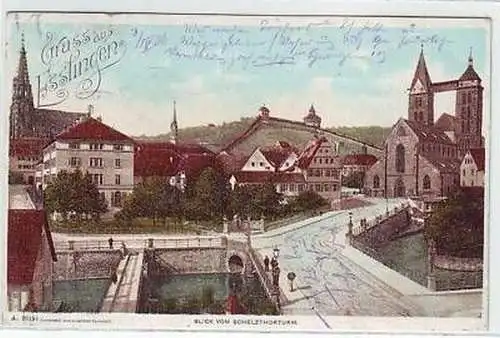 44400 Ak Gruß aus Esslingen Blick vom Schelzthorturm