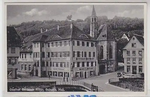 39660 Ak Schwäbisch Hall Gasthof Goldener Ritter um 1930