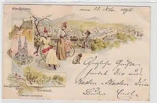 62515 Vorläufer Ak Lithographie Baden-Baden 1894