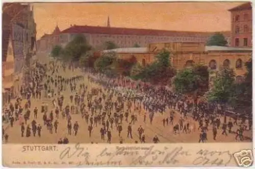 00359 Ak Stuttgart Rothebühlstraße Parade 1911