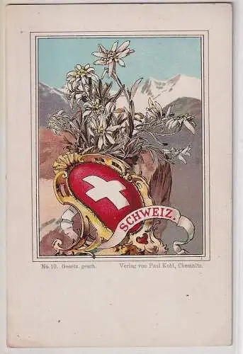 19418 Wappen Ak Lithographie Schweiz Eidgenossenschaft um 1900