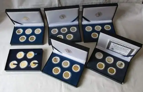 6 Etuis mit Five Statehood Quarter Dollars Special Edition 2000-04,2007 (156931)