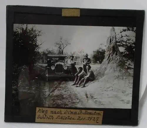 101825 seltenes Original Foto Glas Deutsche Kolonien Automobil um 1927