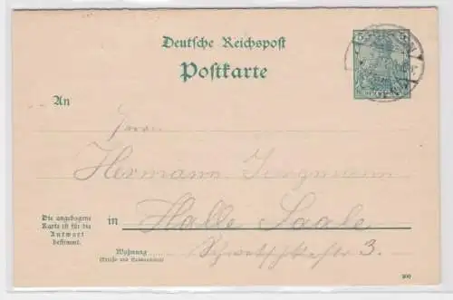 96316 DR Ganzsachen Postkarte P47 Göhren nach Halle an der Saale 1907