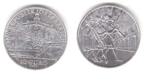 10 Euro Silber Münze Österreich Schloss Ambrass 2002 (111910)