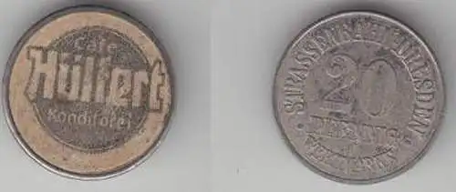 Straßenbahn Dresden 20 Pfennig Wertmarke Reklame Münze