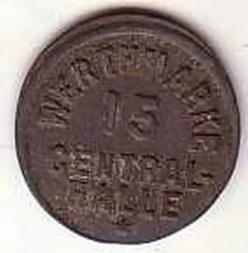 alte 15 Pfennig Zink Wertmarke Central Halle um 1920