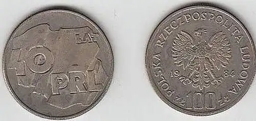 100 Zloty Nickel Münze Polen 198440. Jahrestag (Mü2737)