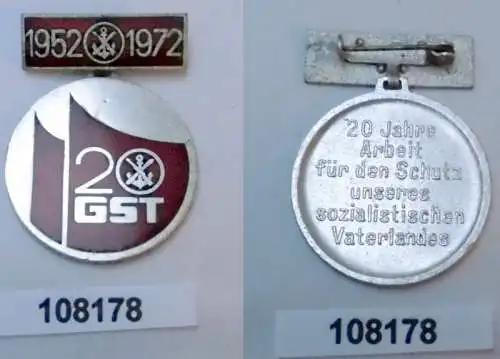 emailliertes DDR Erinnerungsabzeichen "20 Jahre GST"