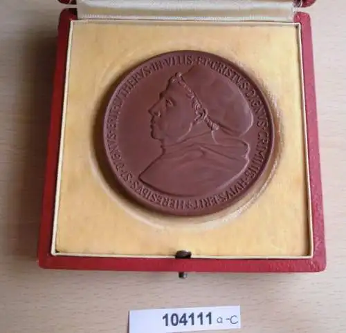 DDR Porzellan Medaille 450. Reformations Jubiläum Wittenberg 1967 im Etui