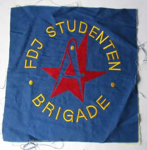 riesiger DDR Fahnen Aufnäher FDJ Studenten Brigade 33 x 32 cm (144019)