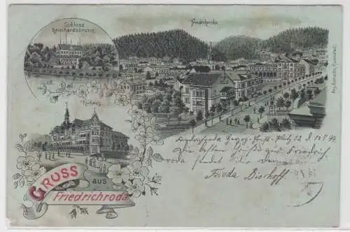 52731 AK Gruss aus Friedrichroda - Schloss Reinhardsbrunn, Kurhaus 1899