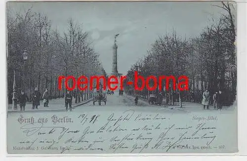 32897 Mondscheinkarte Gruss aus Berlin Siegesallee 1898