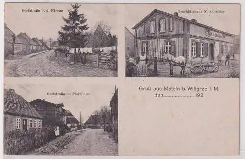 09040 Ak Gruß aus Meteln bei Wiligrad in Mecklenburg 1925