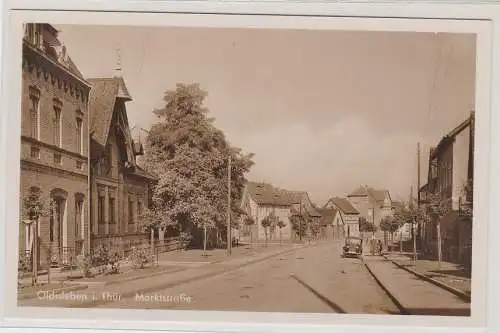 02351 AK Oldisleben in Thüringen - Marktstraße, Straßenansicht mit Automobil