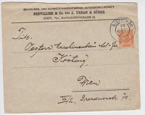 59484 Ganzsachenbrief Österreich Firmenkopf Schraubenfabrik Wien 1905