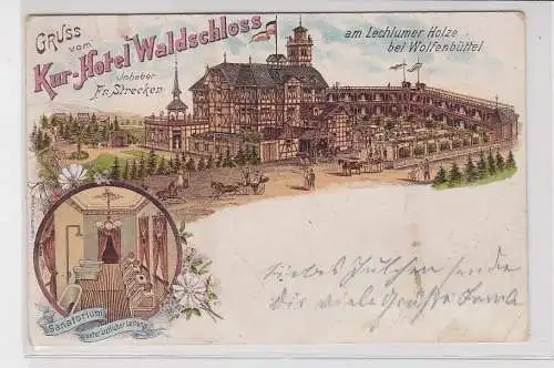 904856 AK Lithografie Kurhotel Waldschloss am Lechlumer Holz Wolfenbüttel um1900