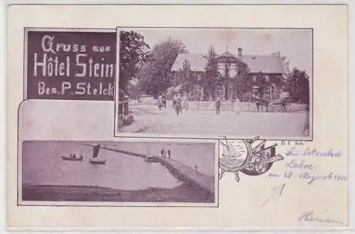 52493 AK Ostseebad Laboe - Gruss aus Hotel Stein Bes. P. Stelck 1900