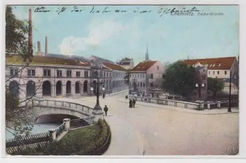 903586 AK Chemnitz - Beckerbrücke, Straßenansicht 1908