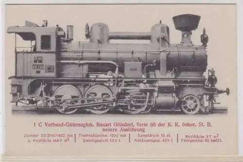 88835 AK K.k. öst. Staatsbahn Verbund-Güterzuglok Bauart Gölsdorf Serie 60