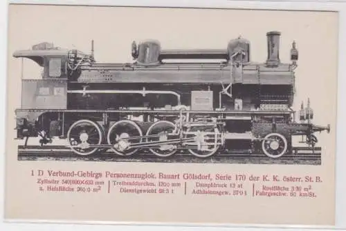 69472 AK K.k. öster. Staatsbahn Verbund-Gebirgs Personenzuglok Serie 170