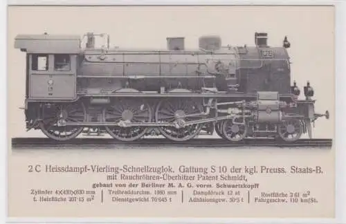 905193 AK K.k. österreichische Staatsbahn Heissdampf-Schnellzuglok Gattung S10