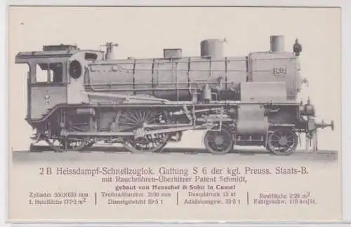 905072 AK K.k. österreichische Staatsbahn Heissdampf-Schnellzuglok Gattung S6