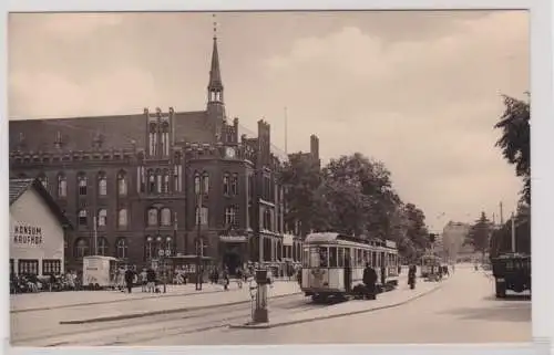 904650 AK Frankfurt (Oder) - Platz der Republik, Straßenansicht mit Straßenbahn