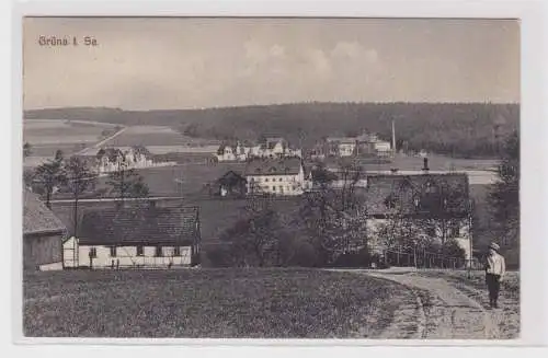 905509 Ak  Grüna in Sachsen Gesamtansicht 1912