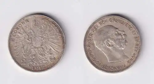 2 Kronen Silber Münze Österreich 1912 ss+ (164872)