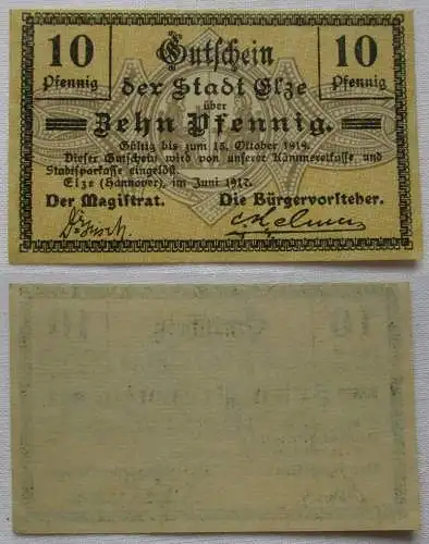 10 Pfennig Banknote Notgeld Stadt Elze Juni 1917 (164720)