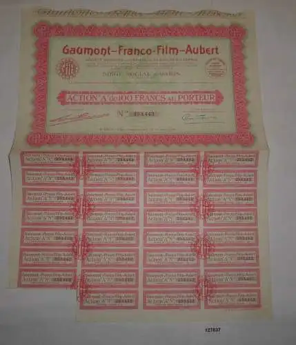 100 Franc Aktie Gaumont-Franco-Film-Aubert Paris 13. Juni 1930 (127837)