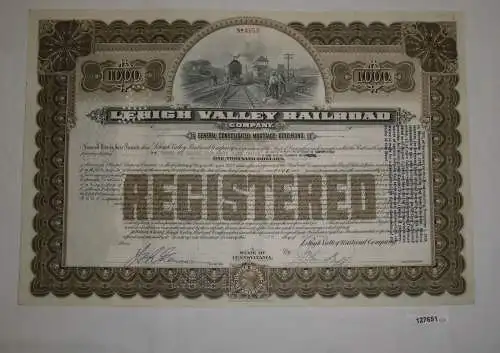 1000 Dollar Aktie Lehigh Valley Railroad State of Pennsylvania 1943 (127651)