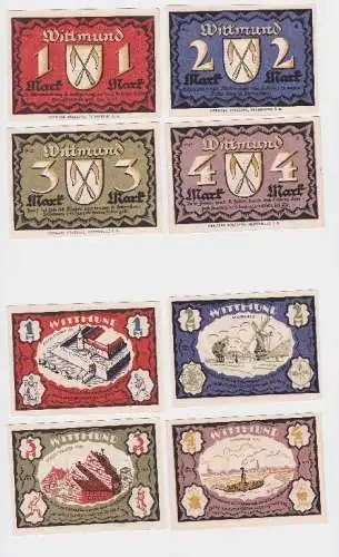 komplette Serie mit 4 Notgeld Banknoten Wittmund 1922 (118961)