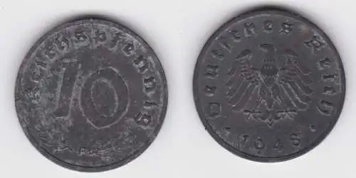 10 Reichspfennig Zink Münze 3.Reich 1948 F Jäger 375 ss+ (143466)