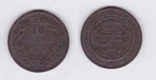 10 Centimes Kupfer Münze Luxemburg 1855 (117159)