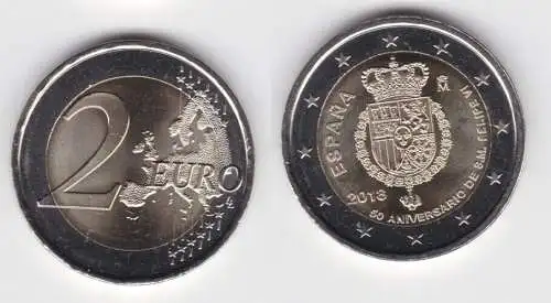 2 Euro Bi-Metall Münze Spanien 2018 50. Geburtstag von König Felipe VI. (143043)