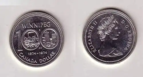 1 Dollar Silber Münze Kanada 100 Jahre Winnepeg 1974 (102967)