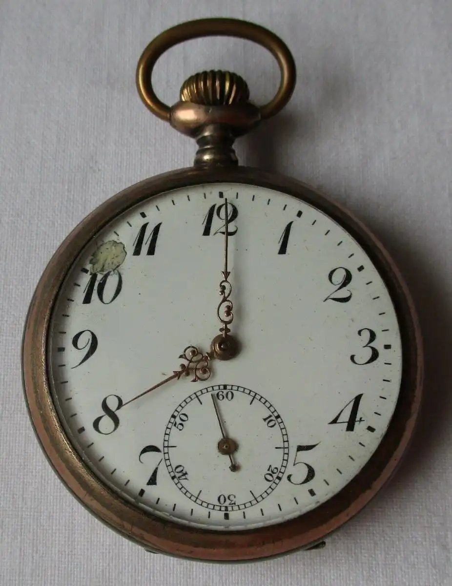 schöne 800er Silber Herren Taschenuhr Marke Junghans um 1930 (134779) 0